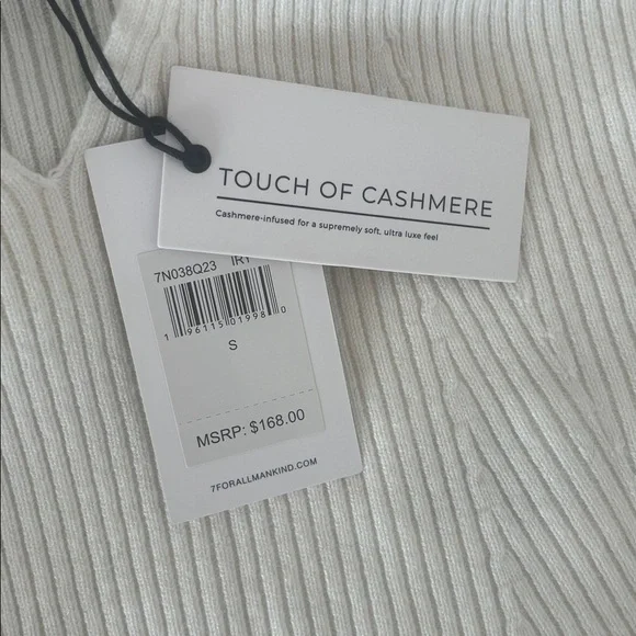 7 FOR ALL MANKIND CROP WOOL & CASHMERE-BLEND SWEATER TANK TOP - Picture 3 of 6